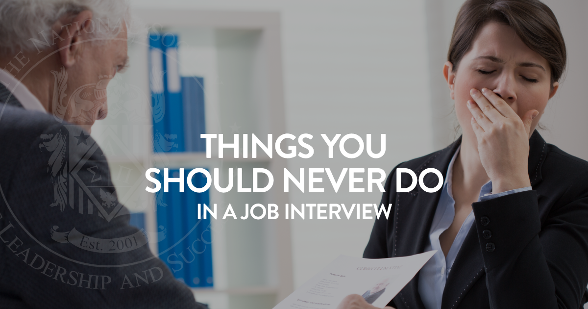 Things You Should Never Do in a Job Interview